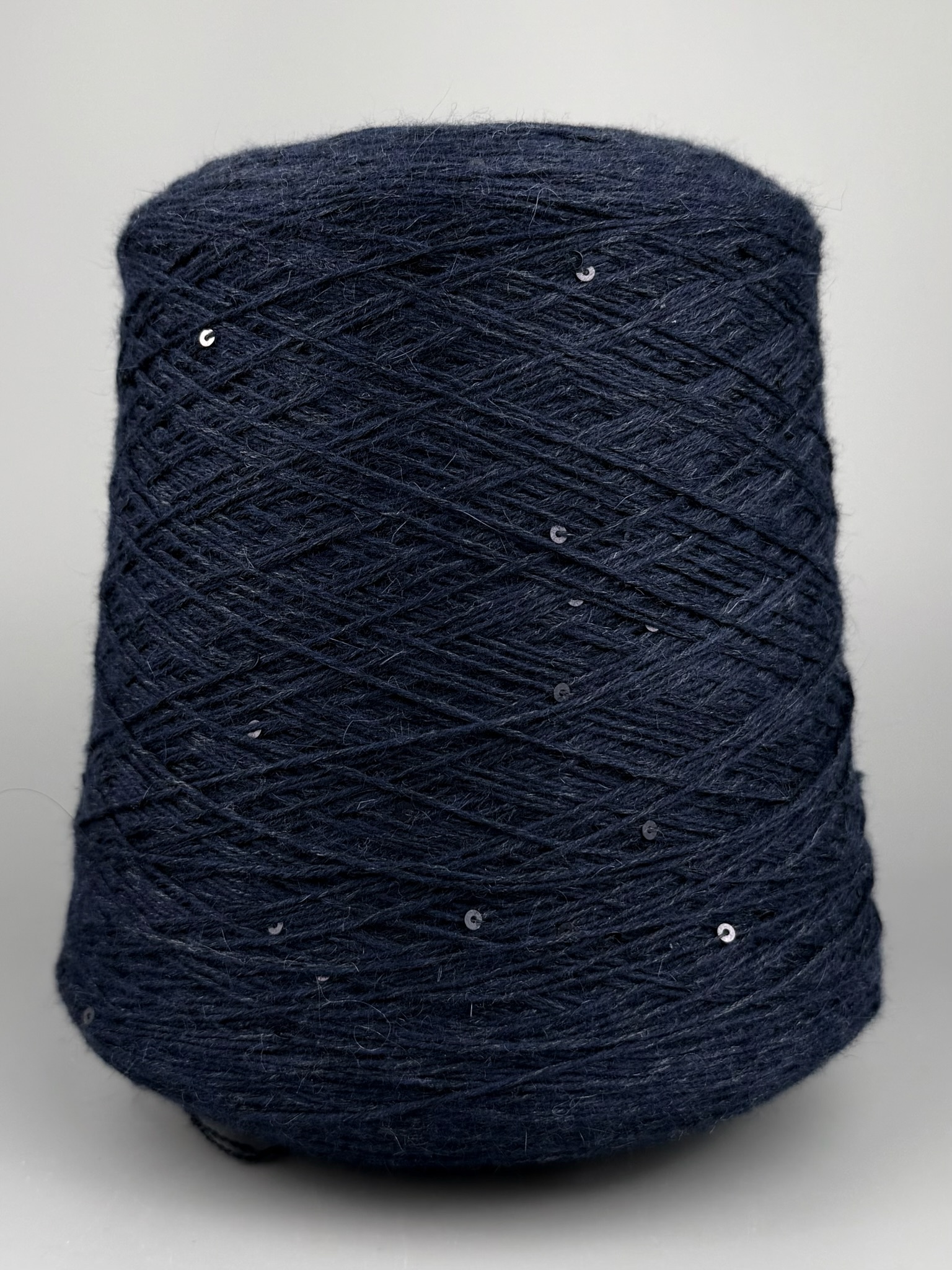 Art. Emanuele 3/17 – Fil en laine mérinos et angora avec paillettes col. Bleu nuit photo 2